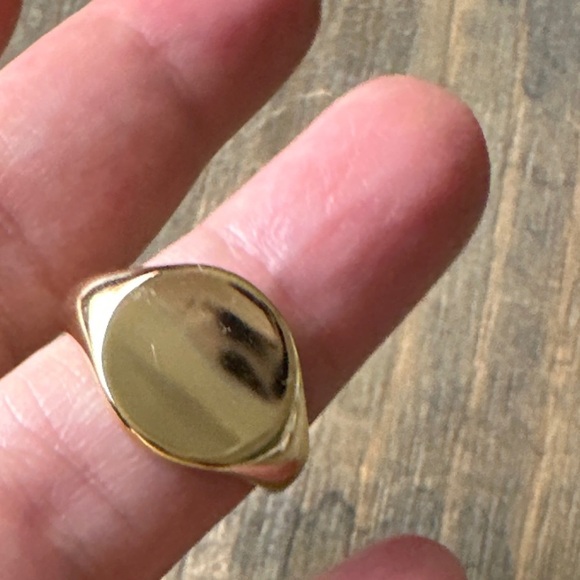 Vermeil gold cuff minimalist adjustable ring/overlay in 925 silver stampED - Picture 3 of 5